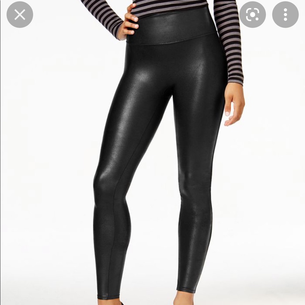Spanx faux leather leggings black small